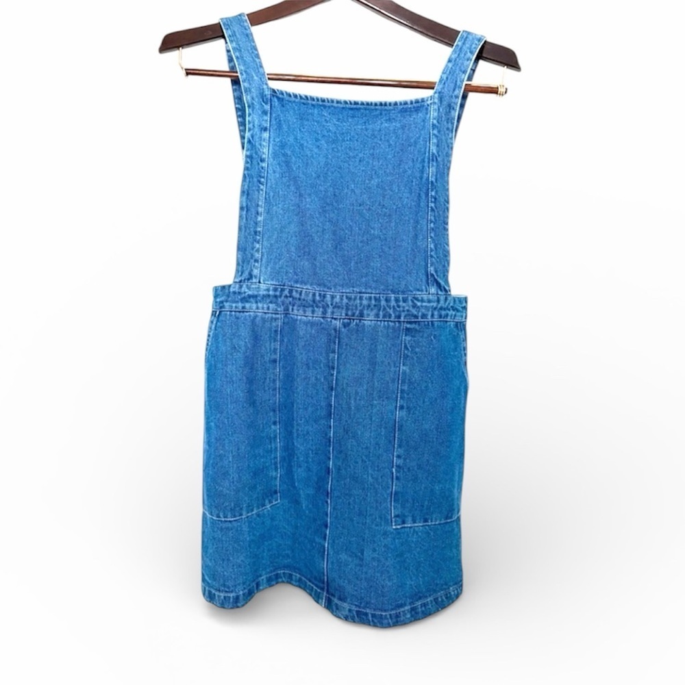 Moving Sale Lulu's Classic Blue Denim Overall Jean Skirt Dress Size M